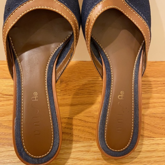 Unisa Vintage Brown & Jean Contrast Stitched Heels - Picture 4 of 13